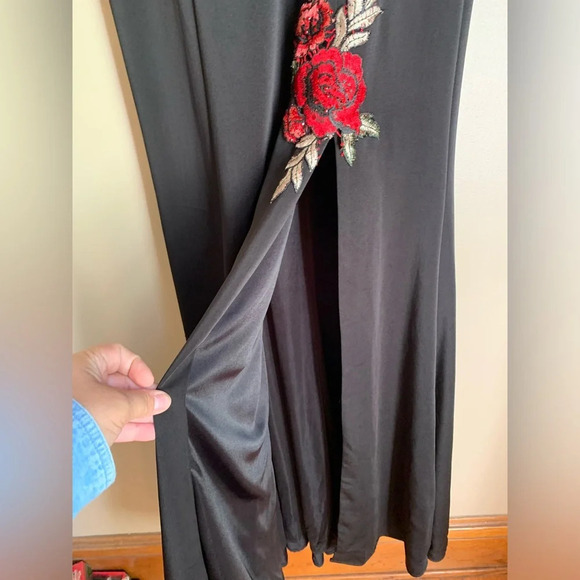 Dancing Queen dress formal black red appliqué witchy fairy goth Valentine’s - Picture 4 of 8